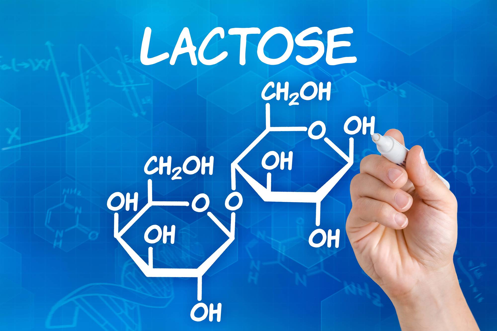 Darstellung der chemischen Formel von Laktose - Lactose