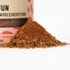 Bio Cajun Gold Gewürzmischung in Glas von ALMGOLD – bunt & aromatisch