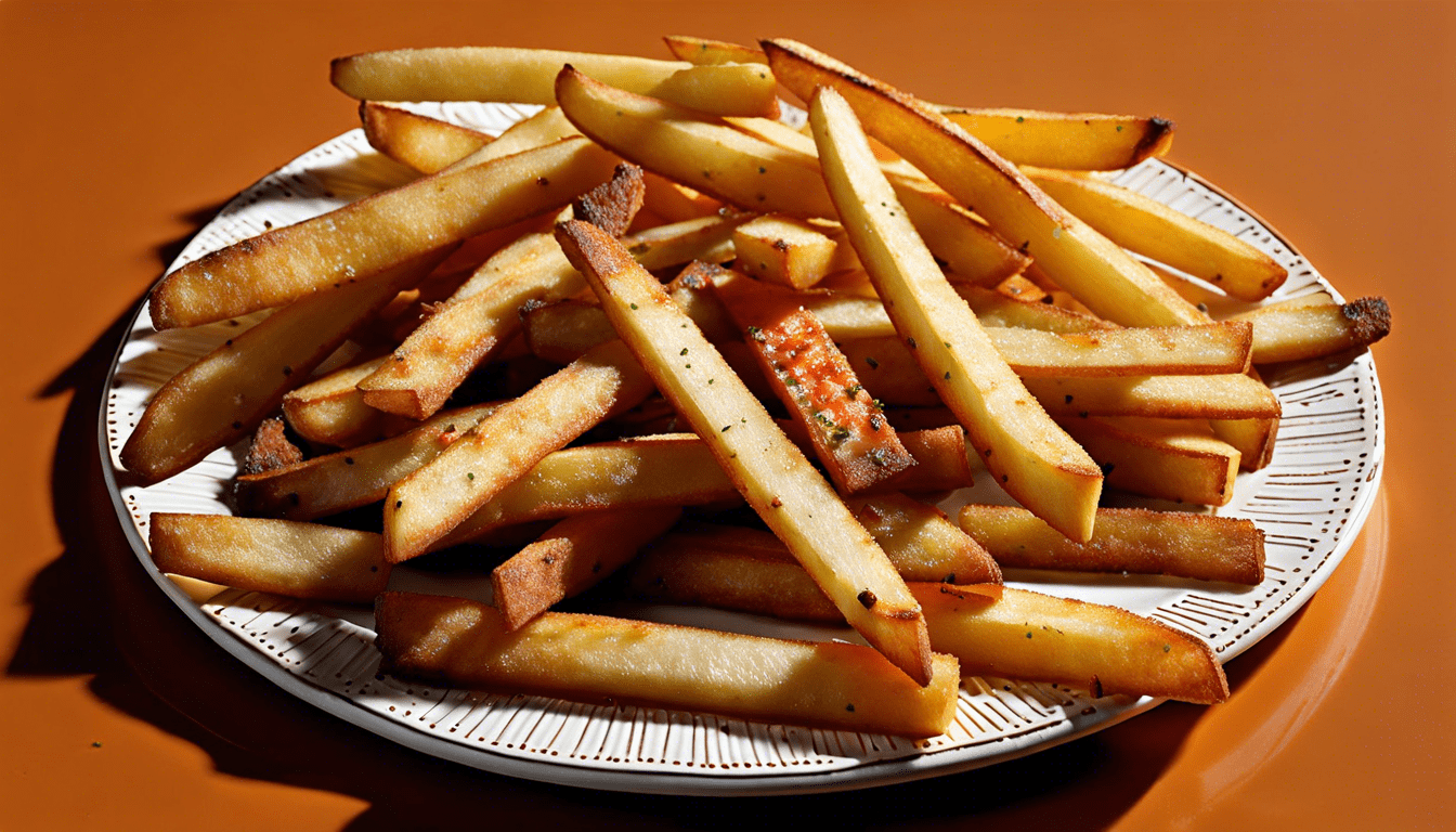 selbst gemachte Pommes Frites mit Pommes Gewürz verfeinert