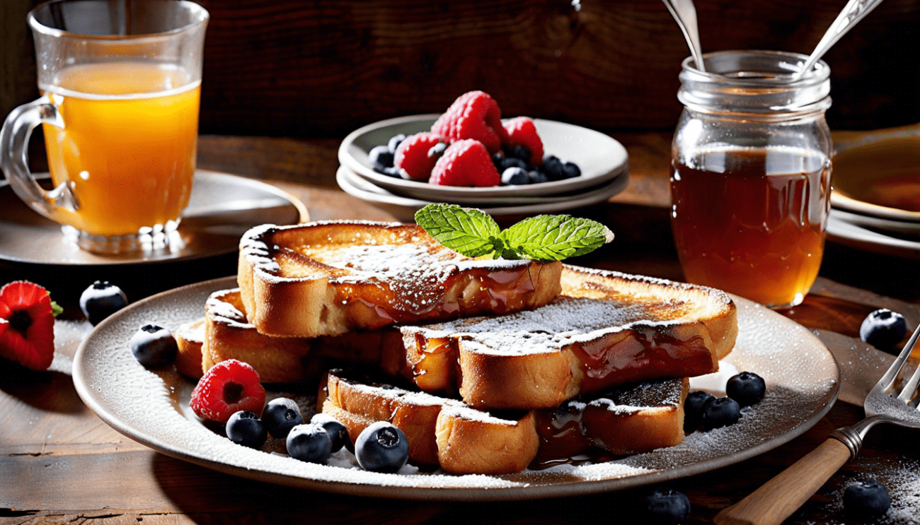 French Toast mit Früchten dekoriert